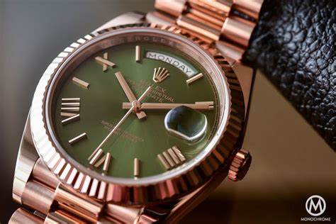 rolex with a green dial|green dial rolex president name.